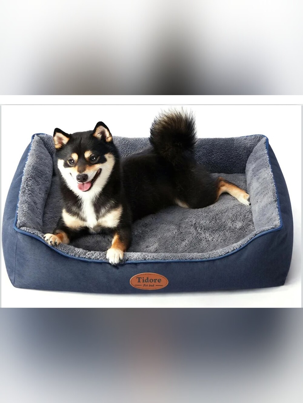 Tidore Orthopedic Dog Bed Medium Size Dog, - Gray/Dark Blue Cozy Pet Lounge